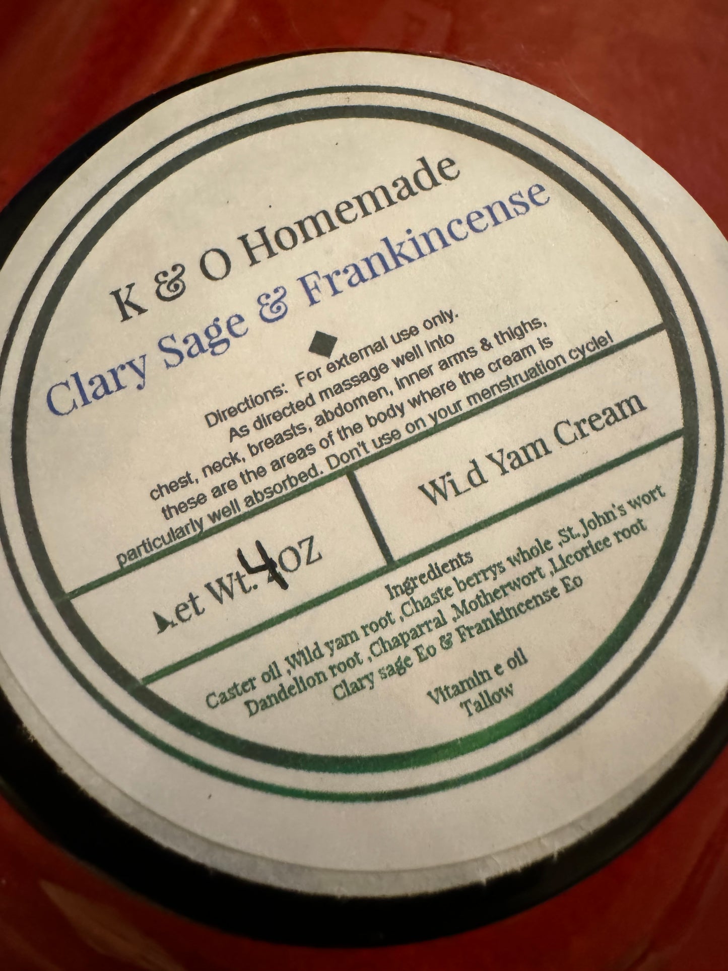 K&O Wild Yam Root Natural Hormone Support Balm